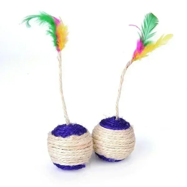 1pc cat toy sisal scratching ball 2