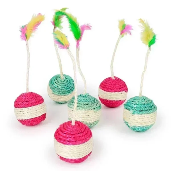 1pc cat toy sisal scratching ball 3