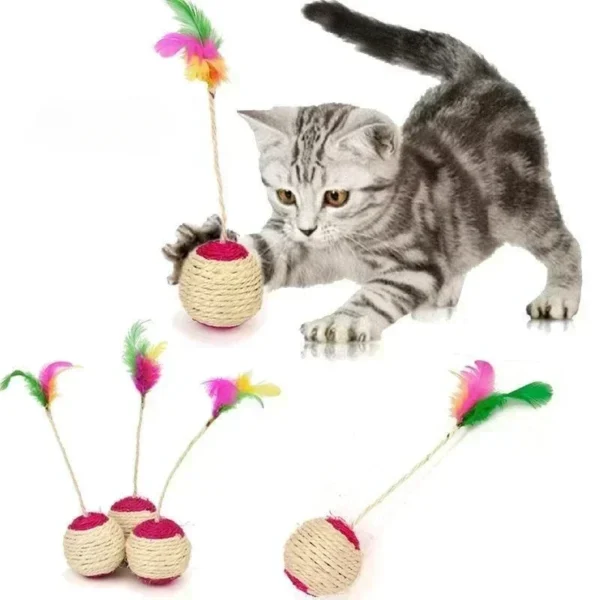 1pc cat toy sisal scratching ball 5