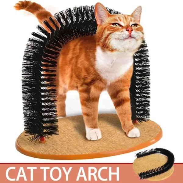 cat toy arch self grooming rubbing brush 4