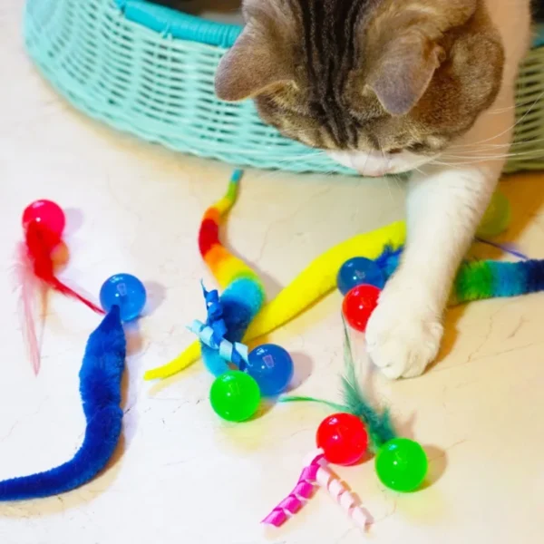 cat toy caterpillar elastic ball 3pcsset 3