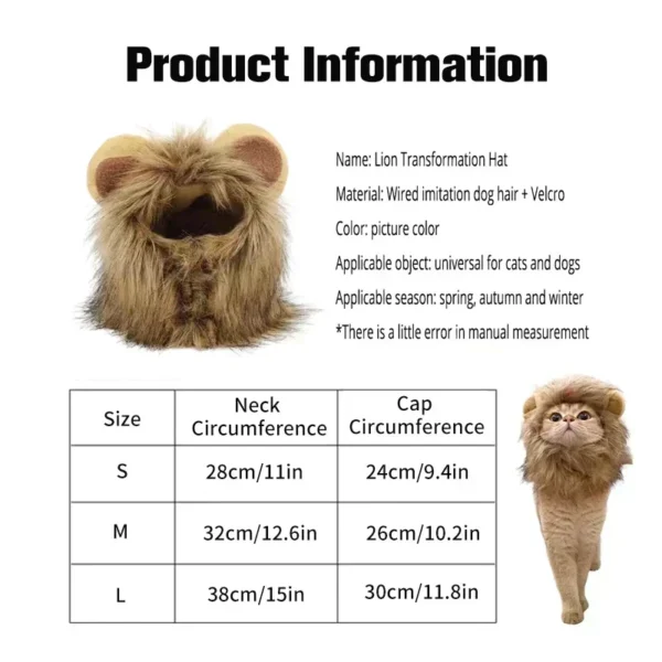 cute lion costume for cats 1