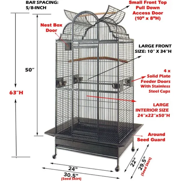 durable iron bird parrot cage including stand 6