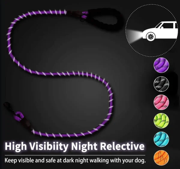 durable reflective dog leash strong tangle free 7