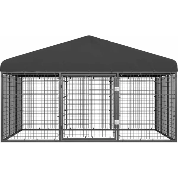 large outdoor dog enclosureheavy duty dog cage roofgalvanized steel dog kennel fence with double safety locks6.56x 6.58