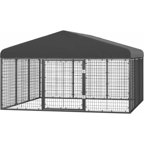 large outdoor dog enclosureheavy duty dog cage roofgalvanized steel dog kennel fence with double safety locks6.56x 6.60