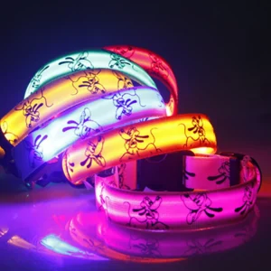 LED Nylon Dog Collar Night Safety led nylon dog collar night safety