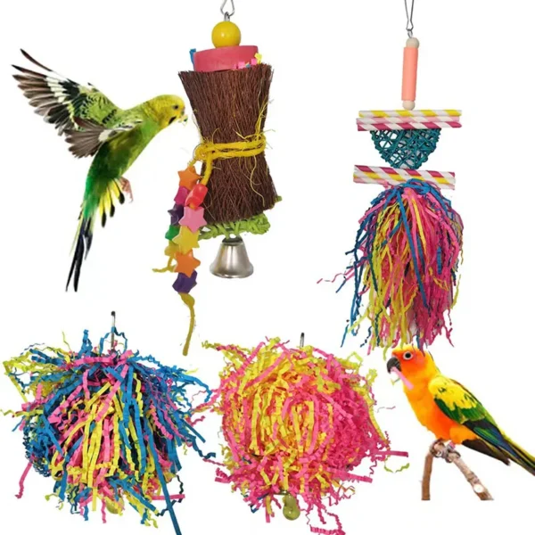 parrot colorful foraging toy set 3