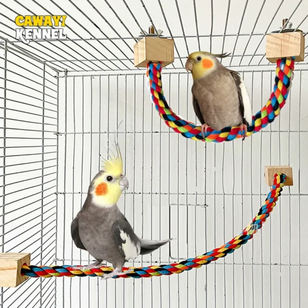 pet bird bite toys parrot color cotton rope toys 6