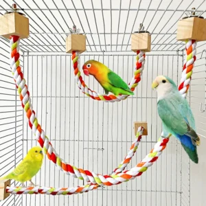 Parrot Color Cotton Rope Toys pet bird bite toys parrot color cotton rope toys 8