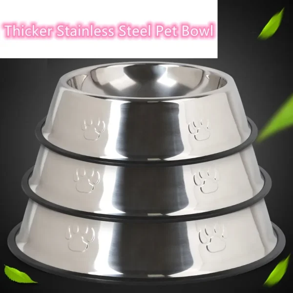 quality paw stainless steel pet dog bowl 2