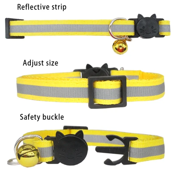 reflective adjustable cat safety buckle collar custom personalized id free engraving 33