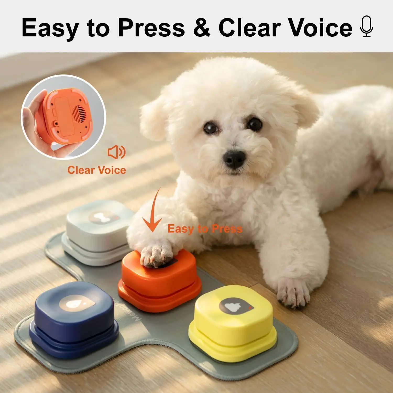 Mewoofun Dog Buttons with Rubber Mat Recordable Dog Talking Buttons Set Communication Starter Pack Dog Training Speaking Buttons Kf S2f0585d03e0940b4bc15c37766f86bcfq