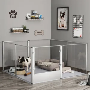 Extra Large Dog Playpen Acrylic Enclosure Pet Animal Bunny Ferrets Dog Fence Cage Pet Whelping Box with Waterproof Fertility Pad Kf S6612c61a463949fba6b507be4c2fdebd0